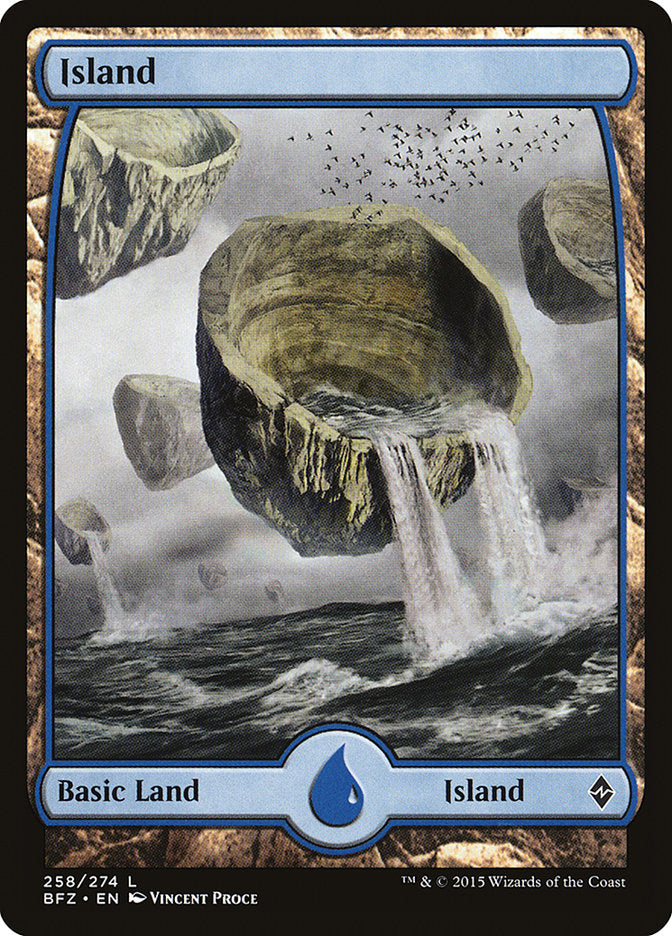 Island (258) (Full Art) [Battle for Zendikar] | Good Games Cannington