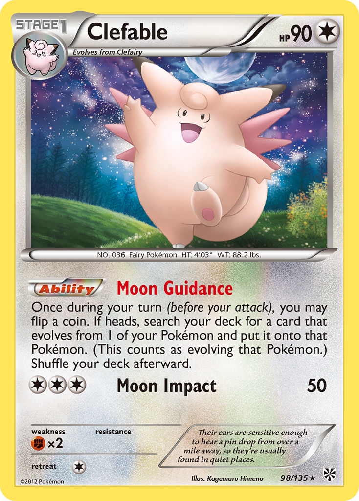 Clefable (98/135) [Black & White: Plasma Storm] | Good Games Cannington