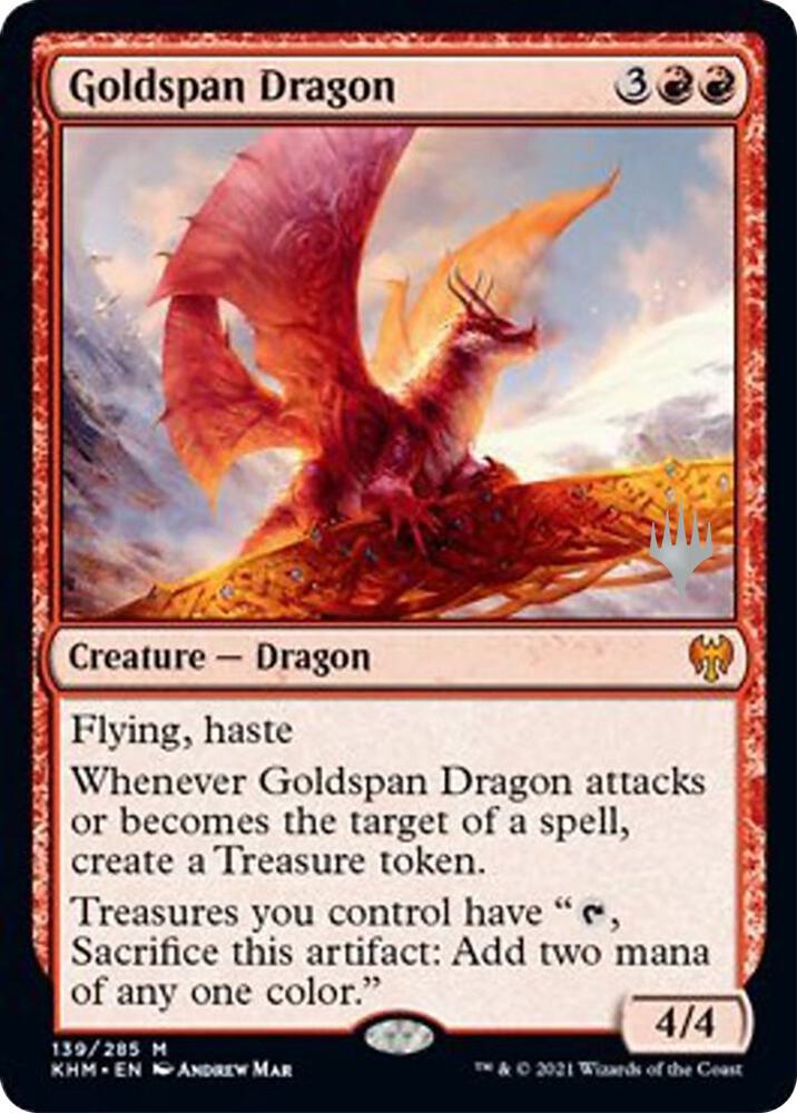 Goldspan Dragon 139 (Promo Pack: Kaldheim)  - Foil | Good Games Cannington