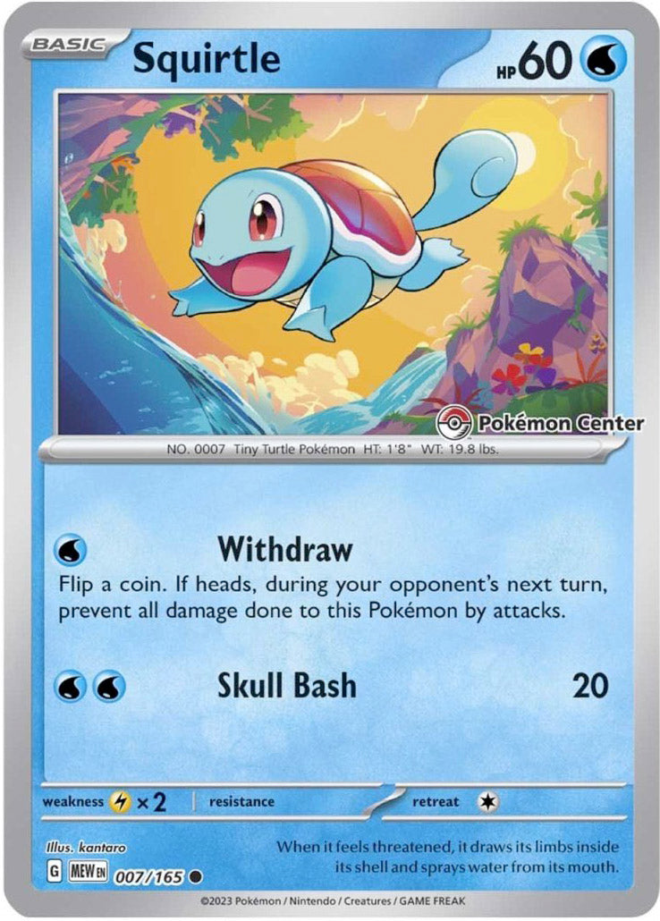 Squirtle (007/165) (Pokemon Center Exclusive) [Scarlet & Violet: Black Star Promos] | Good Games Cannington