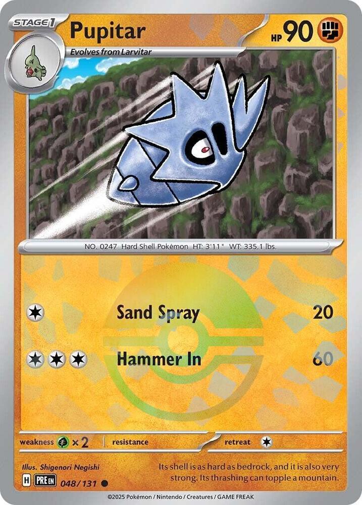 Pupitar (048/131) (Poke Ball Pattern) [Scarlet & Violet: Prismatic Evolutions] | Good Games Cannington