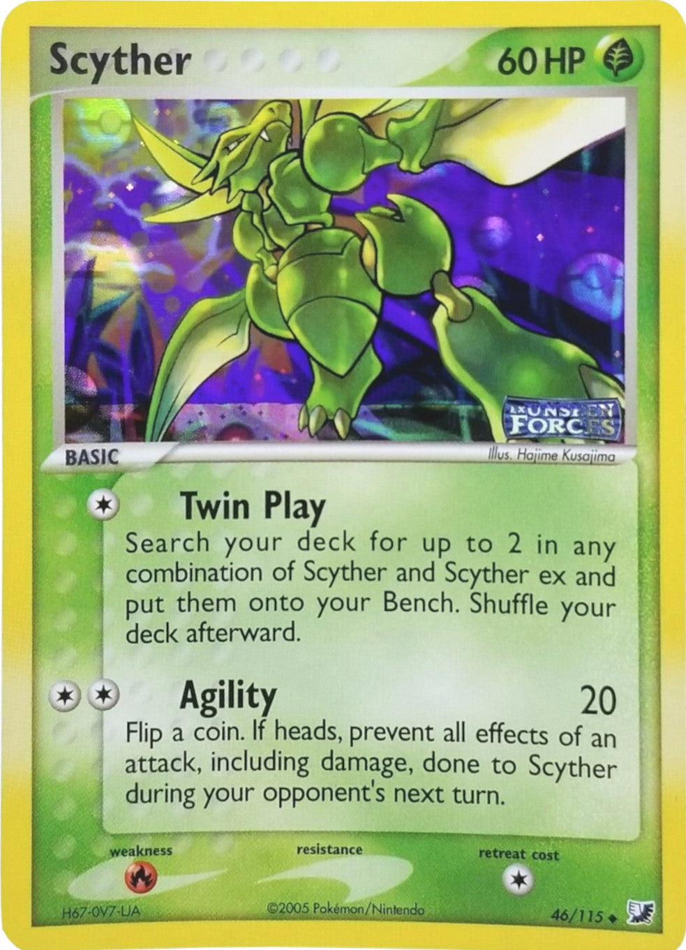 Scyther (46/115) (Stamped) [EX: Unseen Forces] | Good Games Cannington