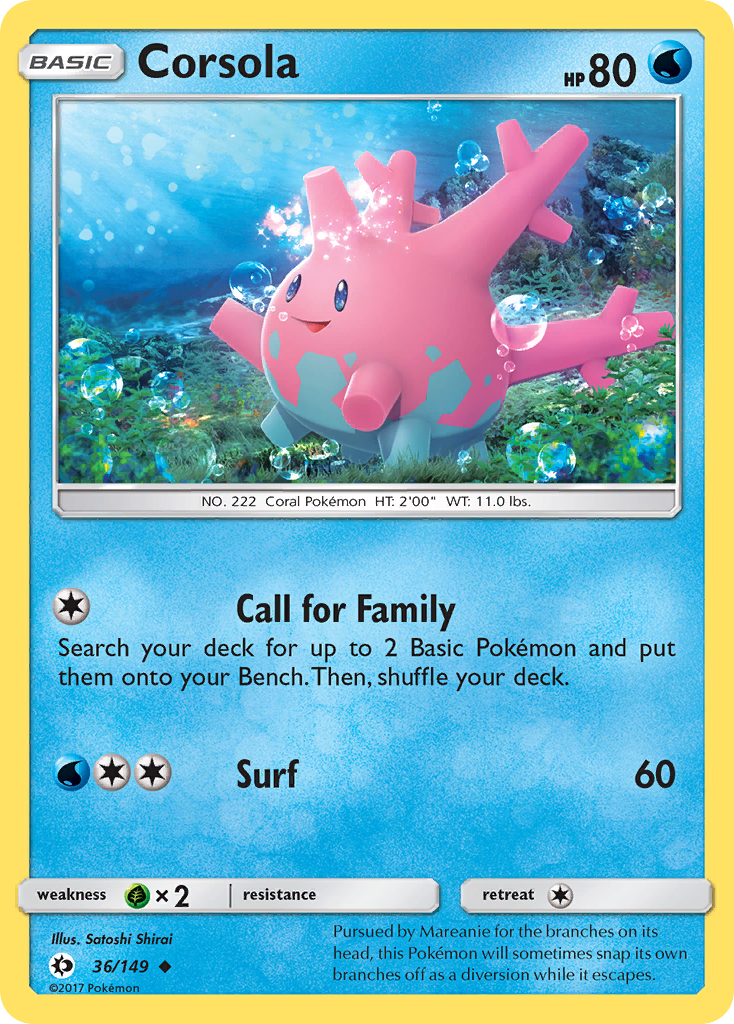 Corsola (36/149) [Sun & Moon: Base Set] | Good Games Cannington