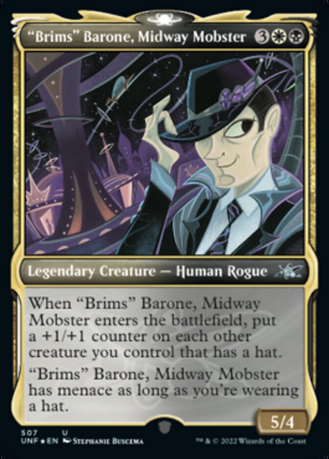 "Brims" Barone, Midway Mobster (Showcase) (Galaxy Foil) [Unfinity] | Good Games Cannington