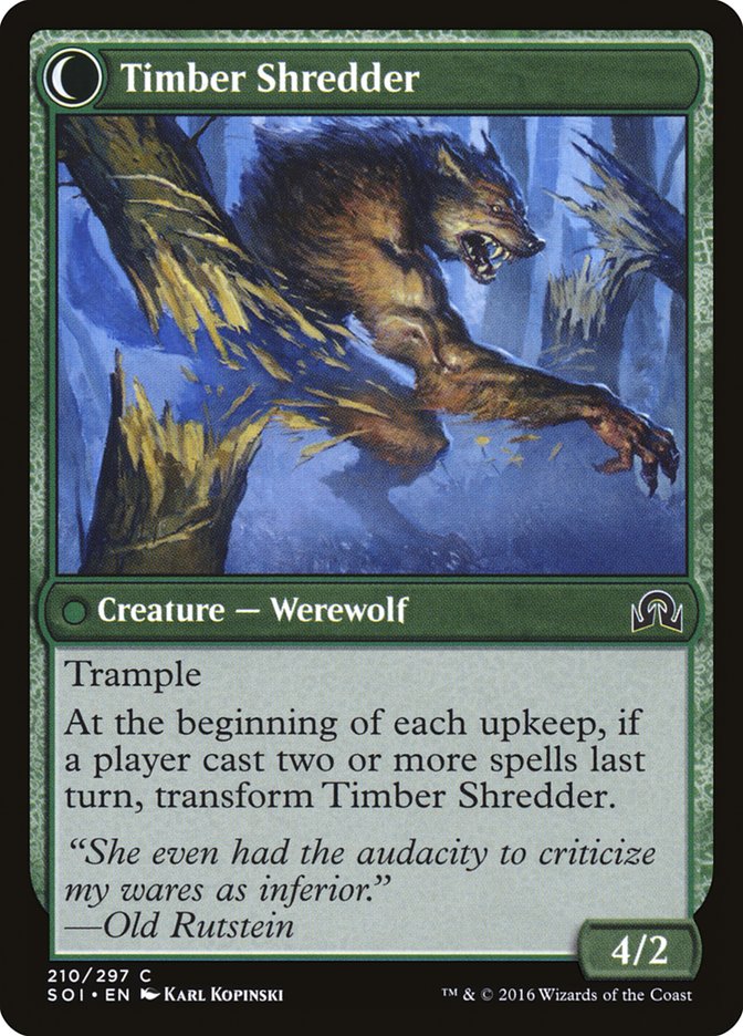 Hinterland Logger // Timber Shredder [Shadows over Innistrad] | Good Games Cannington