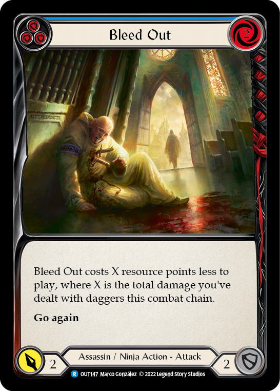 Bleed Out (Blue) [OUT147] (Outsiders)  Rainbow Foil | Good Games Cannington
