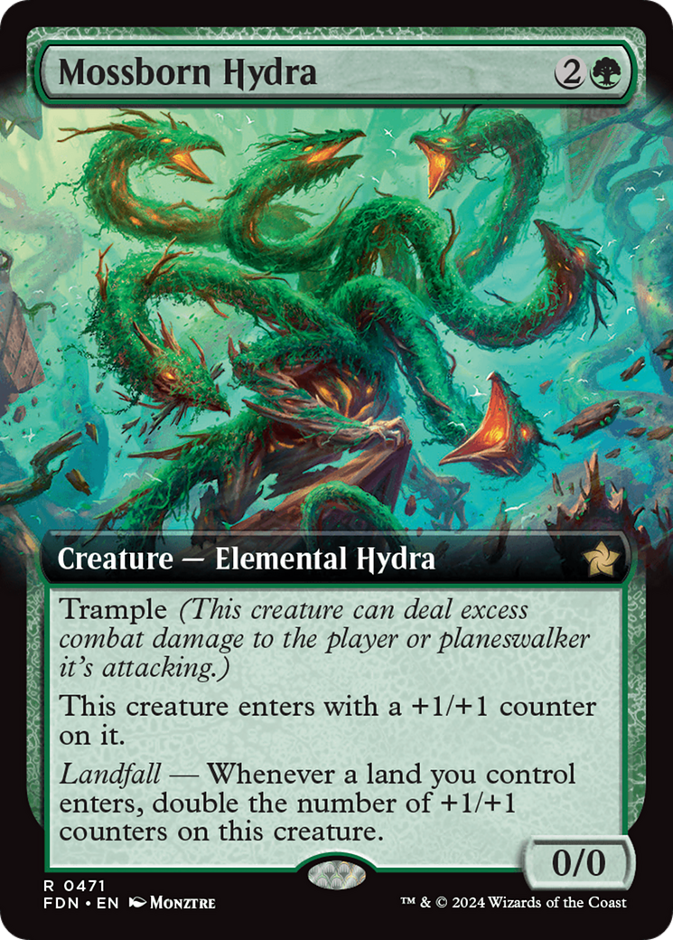 Mossborn Hydra (Extended Art) [Foundations] | Good Games Cannington