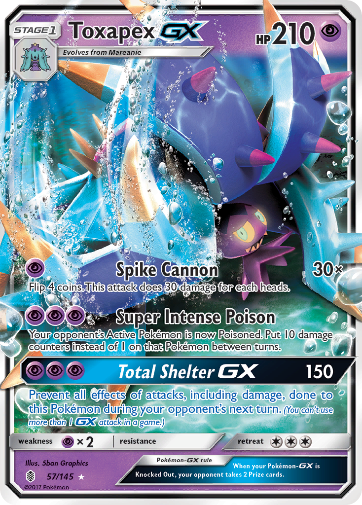 Toxapex GX (57/145) [Sun & Moon: Guardians Rising] | Good Games Cannington