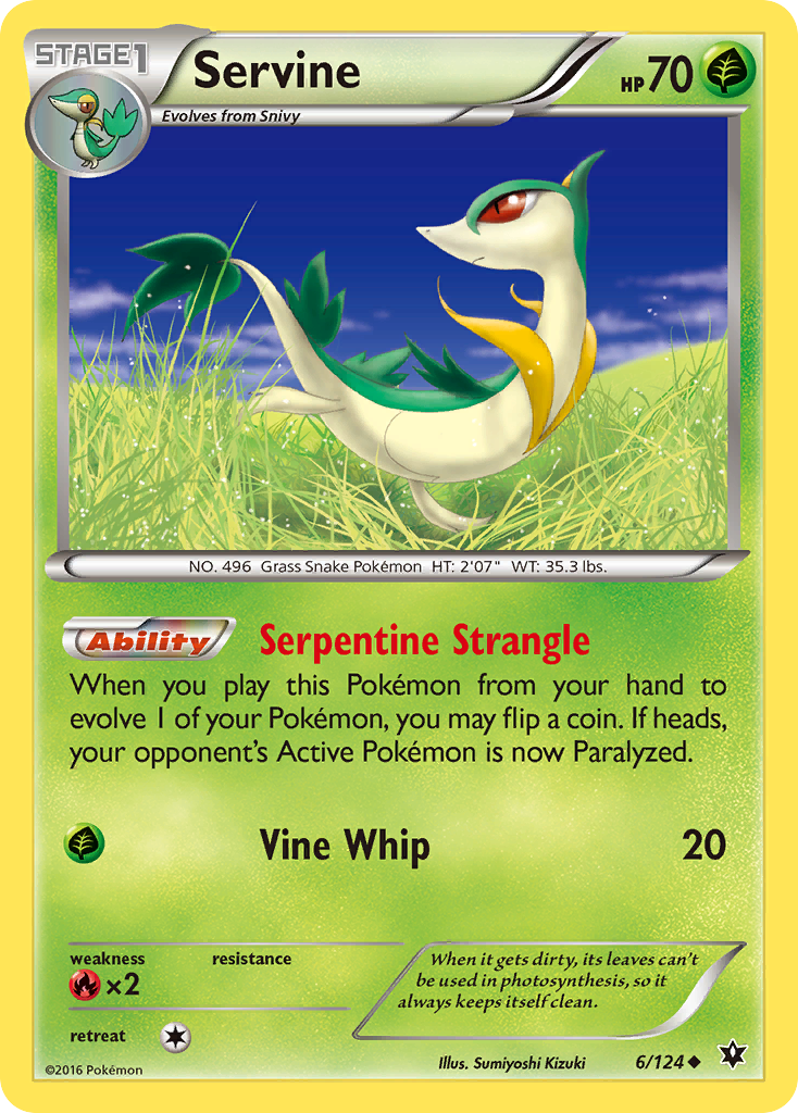 Servine (6/124) [XY: Fates Collide] | Good Games Cannington