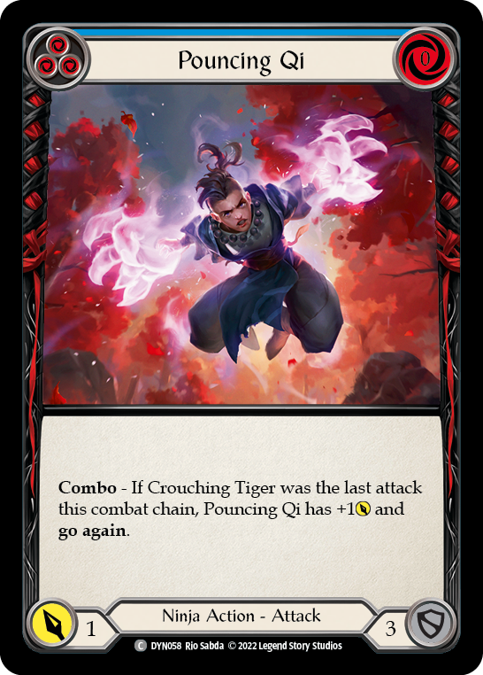 Pouncing Qi (Blue) [DYN058] (Dynasty)  Rainbow Foil | Good Games Cannington