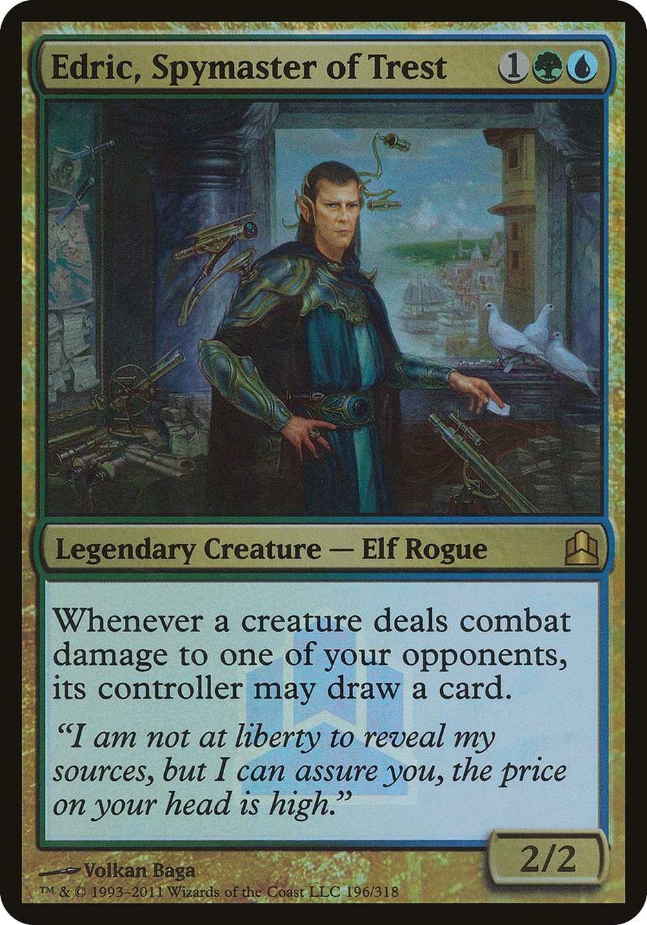 Edric, Spymaster of Trest (Launch) (Oversized) [Commander 2011 Oversized] | Good Games Cannington