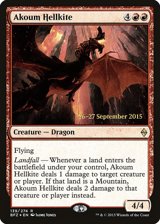 Akoum Hellkite [Battle for Zendikar Prerelease Promos] | Good Games Cannington