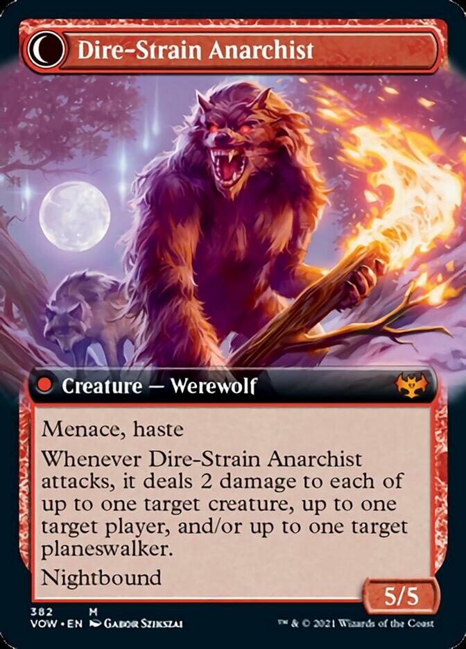 Volatile Arsonist // Dire-Strain Anarchist (Extended Art) [Innistrad: Crimson Vow] | Good Games Cannington