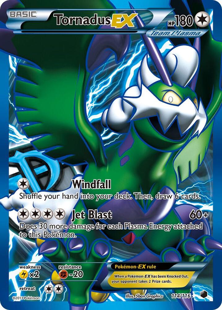 Tornadus EX Team Plasma 114 Full Art 114/116 (Plasma Freeze)  - Holofoil | Good Games Cannington