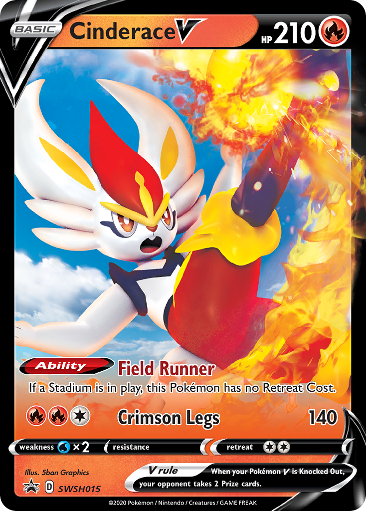 Cinderace V (SWSH015) (Jumbo Card) [Sword & Shield: Black Star Promos] | Good Games Cannington