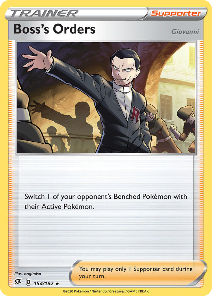 Boss's Orders (154/192) (Giovanni) (Theme Deck Exclusive) [Sword & Shield: Rebel Clash] | Good Games Cannington