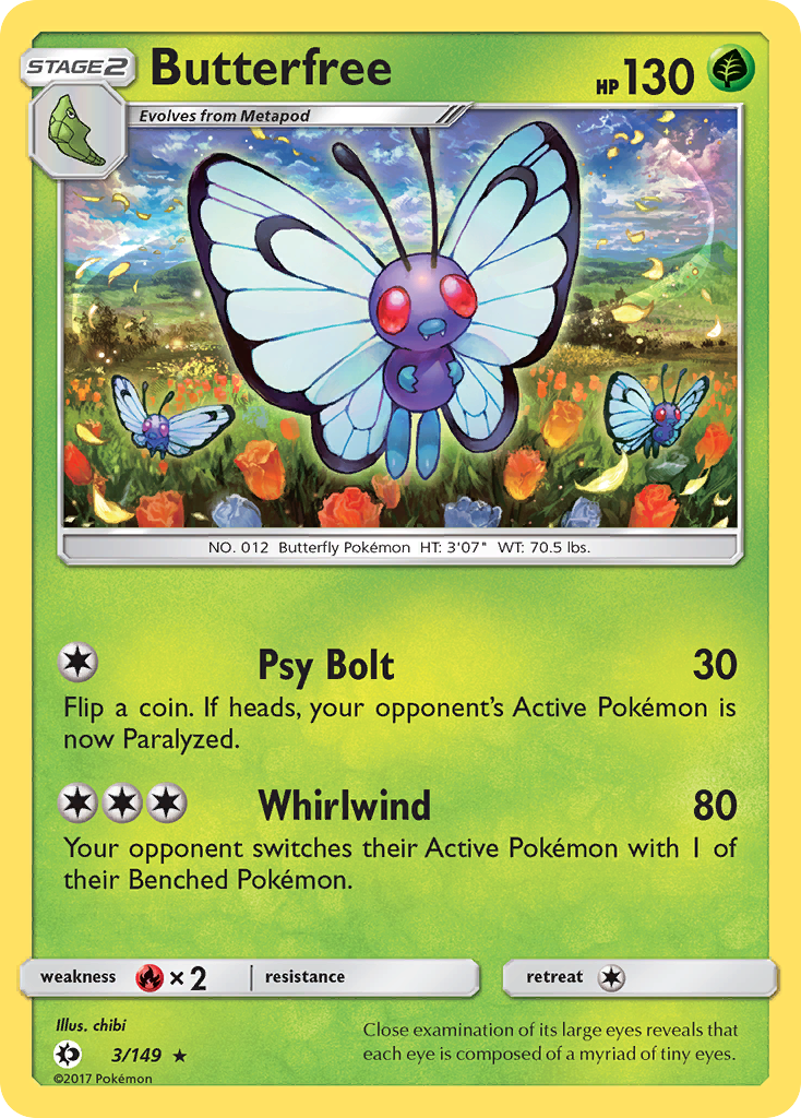 Butterfree (3/149) [Sun & Moon: Base Set] | Good Games Cannington