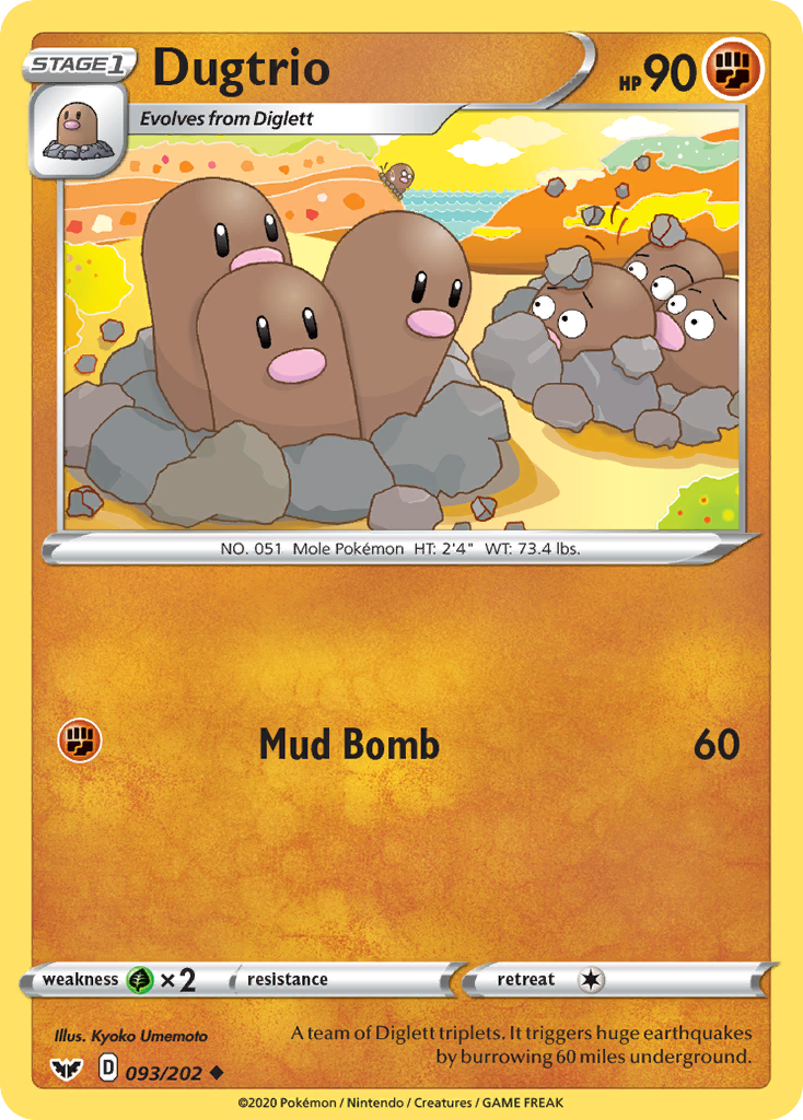 Dugtrio (093/202) [Sword & Shield: Base Set] | Good Games Cannington