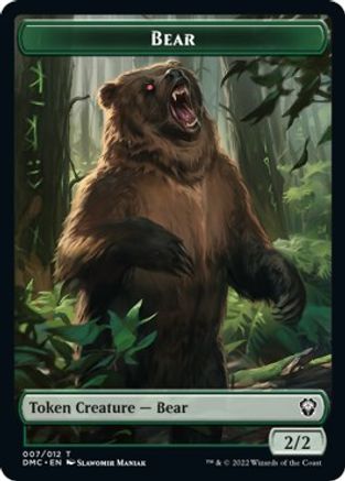 Kavu // Bear Double-Sided Token [Dominaria United Commander Tokens] | Good Games Cannington