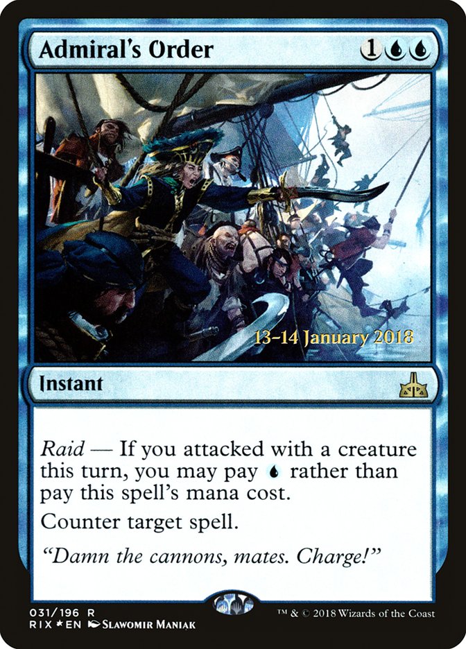 Admiral's Order [Rivals of Ixalan Prerelease Promos] | Good Games Cannington