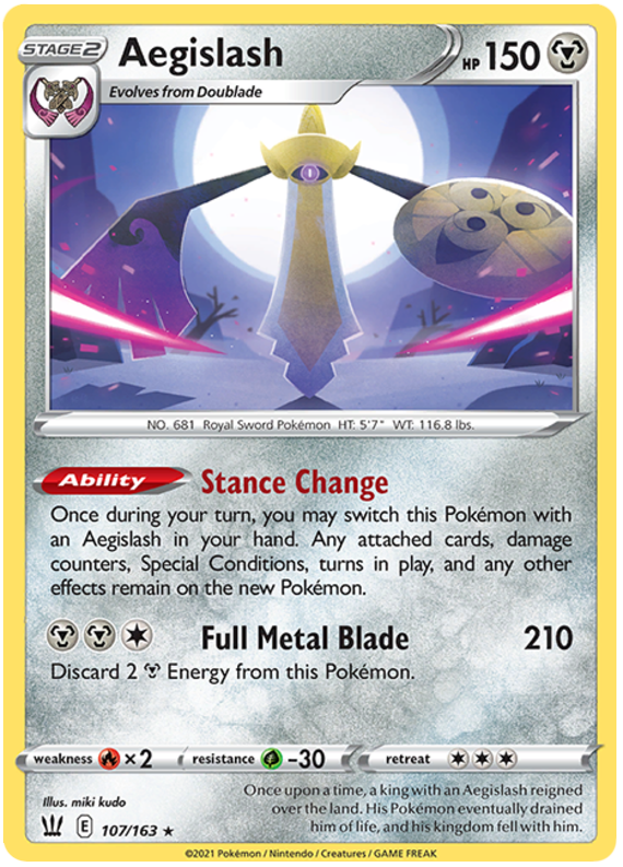 Aegislash (107/163) (107/163) [Sword & Shield: Battle Styles] | Good Games Cannington