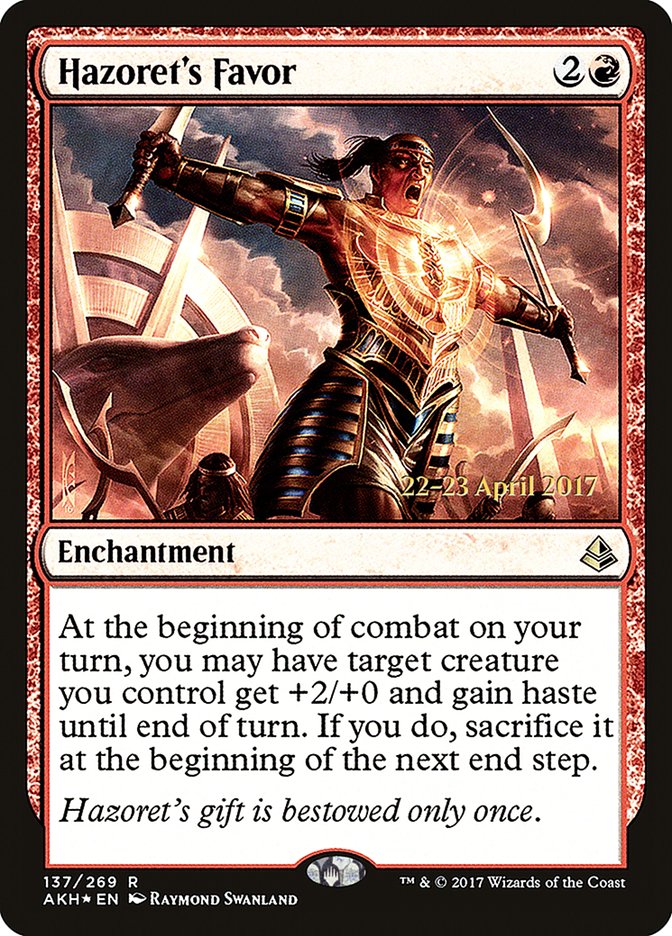 Hazoret's Favor [Amonkhet Prerelease Promos] | Good Games Cannington