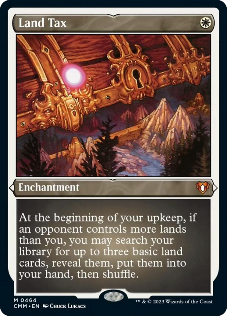 Land Tax (Foil Etched) [Commander Masters] | Good Games Cannington