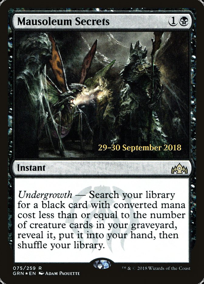 Mausoleum Secrets [Guilds of Ravnica Prerelease Promos] | Good Games Cannington