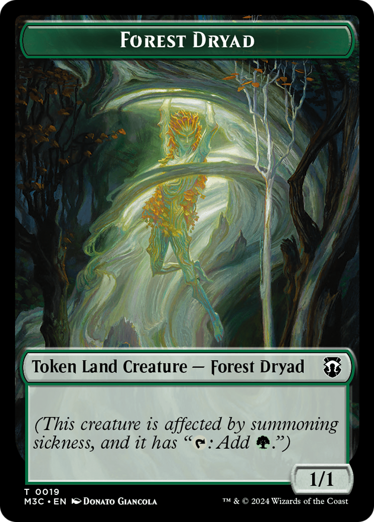 Forest Dryad (Ripple Foil) // Emblem - Vivien Reid Double-Sided Token [Modern Horizons 3 Commander Tokens] | Good Games Cannington