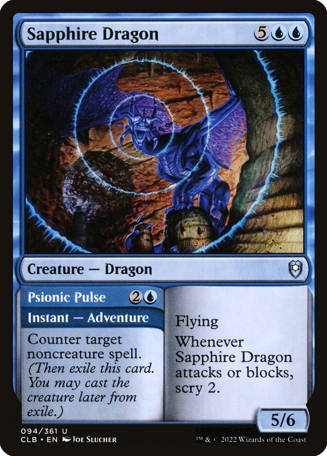 Sapphire Dragon // Psionic Pulse 94 (Commander Legends: Battle for Baldur's Gate)  | Good Games Cannington