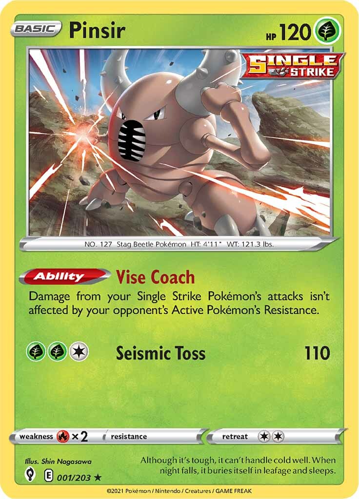 Pinsir (001/203) [Sword & Shield: Evolving Skies] | Good Games Cannington