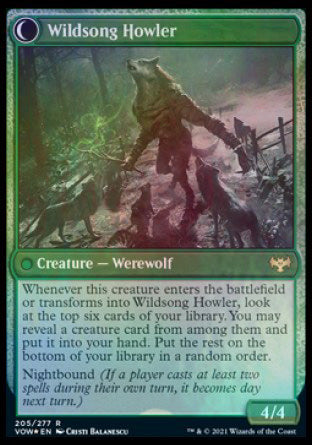 Howlpack Piper // Wildsong Howler [Innistrad: Crimson Vow Prerelease Promos] | Good Games Cannington
