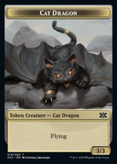 Cat Dragon // Monk Double-Sided Token [Double Masters 2022 Tokens] | Good Games Cannington