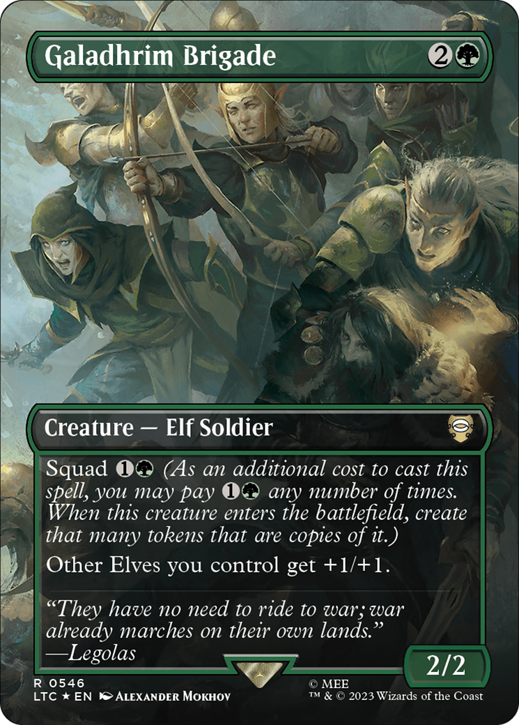 Galadhrim Brigade (Borderless) (Surge Foil) [The Lord of the Rings: Tales of Middle-Earth Commander] | Good Games Cannington