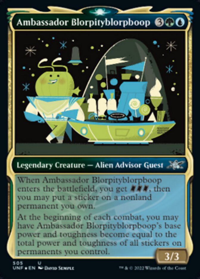 Ambassador Blorpityblorpboop (Showcase) (Galaxy Foil) [Unfinity] | Good Games Cannington