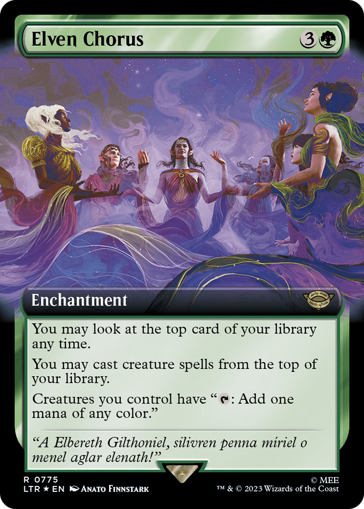 Elven Chorus (Extended Art) (Surge Foil) [The Lord of the Rings: Tales of Middle-Earth] | Good Games Cannington