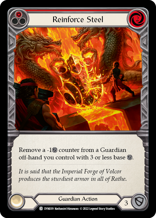 Reinforce Steel (Red) [DYN039] (Dynasty)  Rainbow Foil | Good Games Cannington