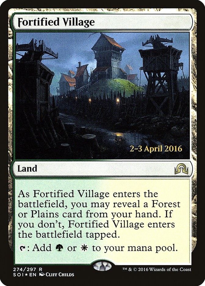 Fortified Village [Shadows over Innistrad Prerelease Promos] | Good Games Cannington