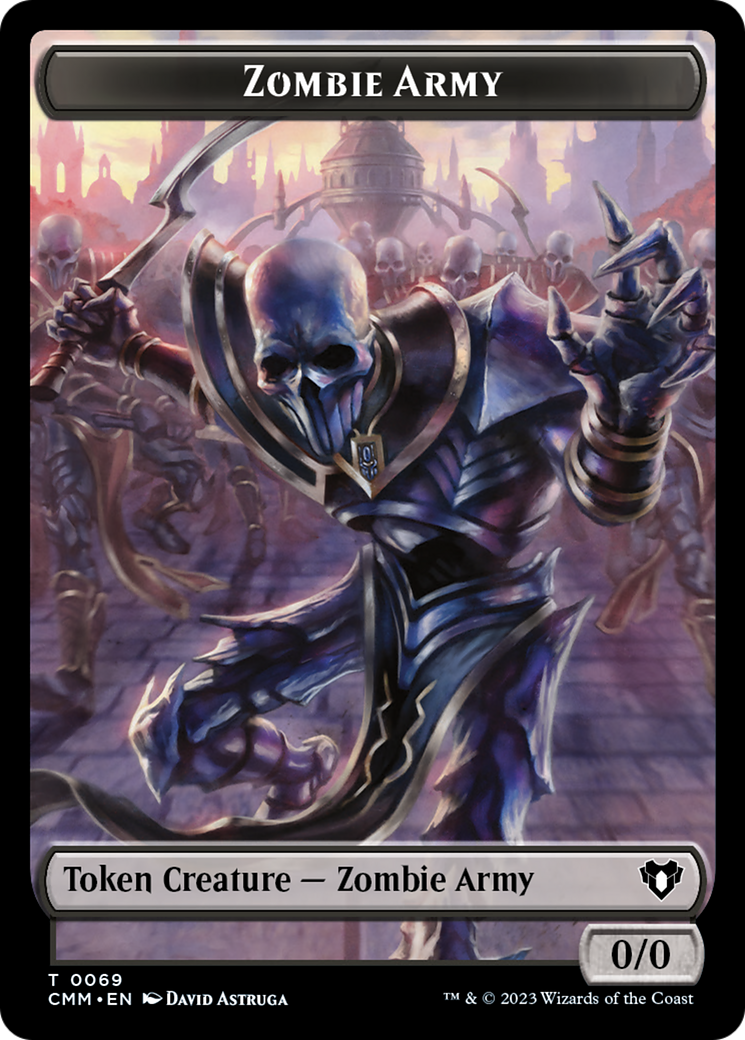 Human Warrior // Zombie Army Double-Sided Token [Commander Masters Tokens] | Good Games Cannington