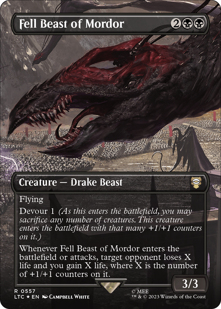Fell Beast of Mordor (Borderless) (Surge Foil) [The Lord of the Rings: Tales of Middle-Earth Commander] | Good Games Cannington