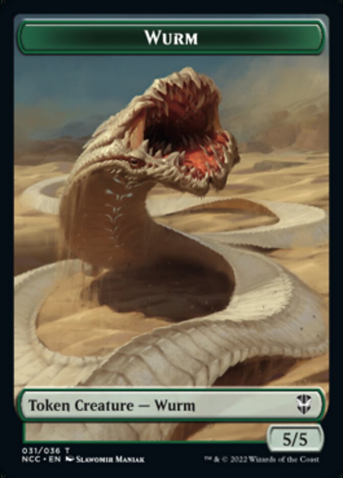 Elf Warrior // Wurm Double-Sided Token [Streets of New Capenna Commander Tokens] | Good Games Cannington