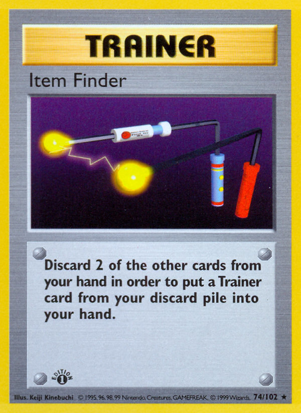 Item Finder (74/102) (Shadowless) [Base Set 1st Edition] | Good Games Cannington