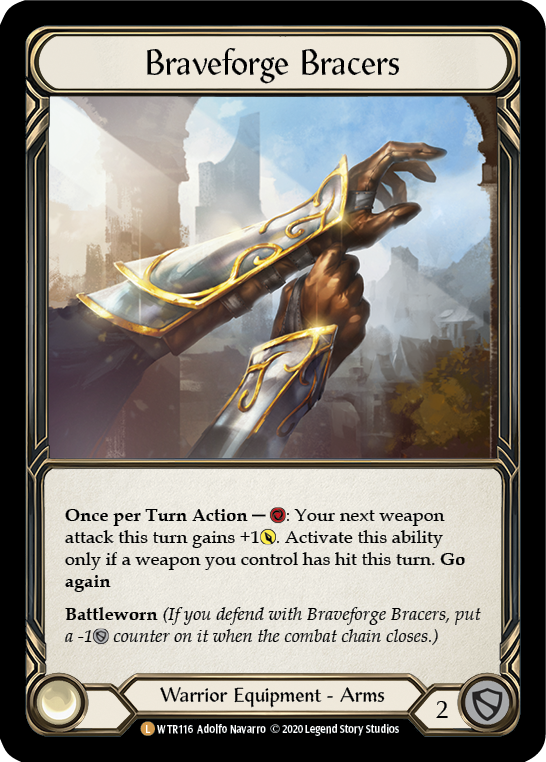 Braveforge Bracers [U-WTR116] (Welcome to Rathe Unlimited)  Unlimited Rainbow Foil | Good Games Cannington