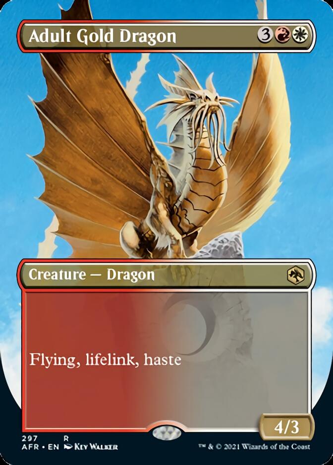 Adult Gold Dragon (Borderless Alternate Art) [Dungeons & Dragons: Adventures in the Forgotten Realms] | Good Games Cannington