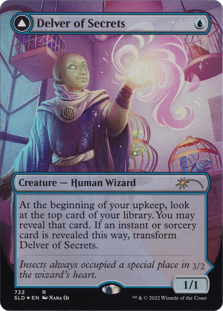 Delver of Secrets // Insectile Aberration (Borderless) [Secret Lair: From Cute to Brute] | Good Games Cannington