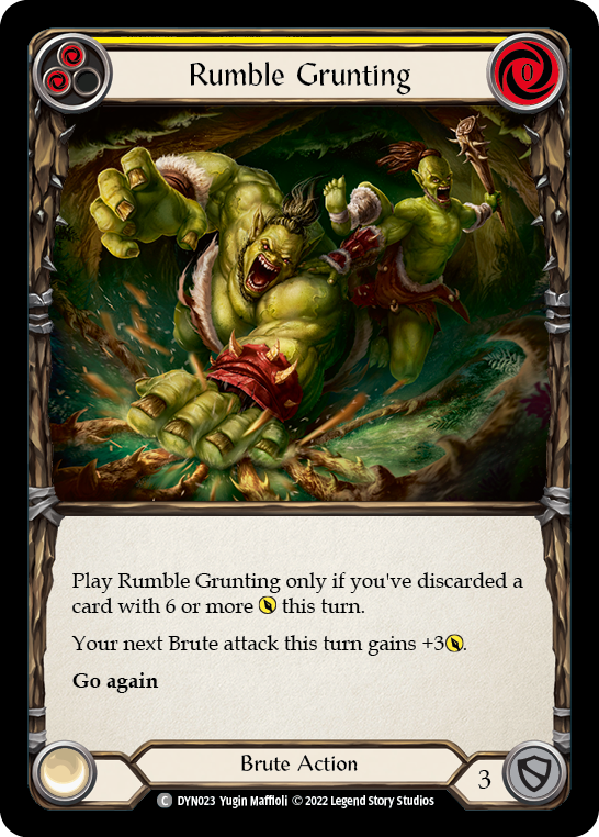 Rumble Grunting (Yellow) [DYN023] (Dynasty)  Rainbow Foil | Good Games Cannington