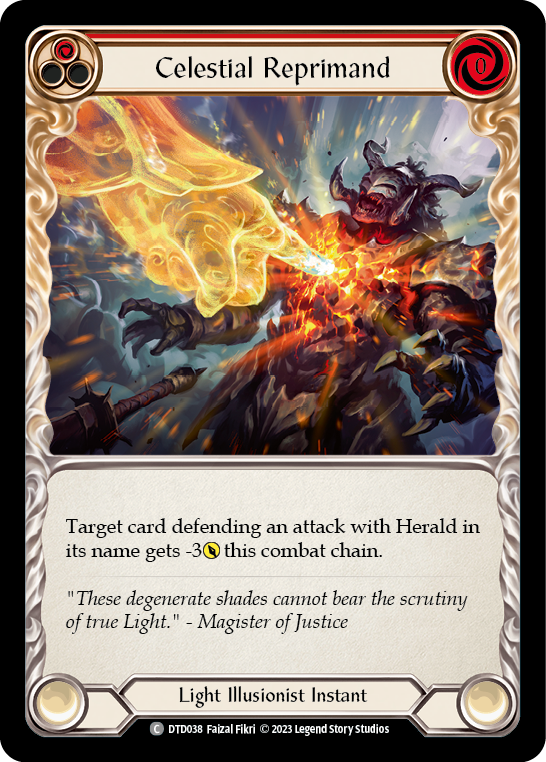 Celestial Reprimand (Red) [DTD038] (Dusk Till Dawn)  Rainbow Foil | Good Games Cannington