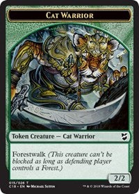 Cat Warrior // Plant Double-Sided Token [Commander 2018 Tokens] | Good Games Cannington