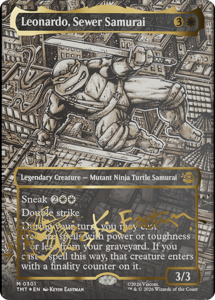 Leonardo, Sewer Samurai (Borderless) (Gold-Stamped Signature) [Teenage Mutant Ninja Turtles] | Good Games Cannington