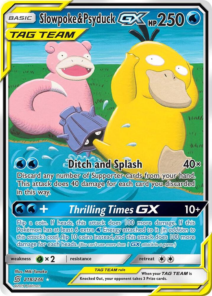 Slowpoke and Psyduck GX 218/236 (SM - Unified Minds)  - Holofoil | Good Games Cannington